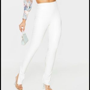 White Split Hem Flared Pants